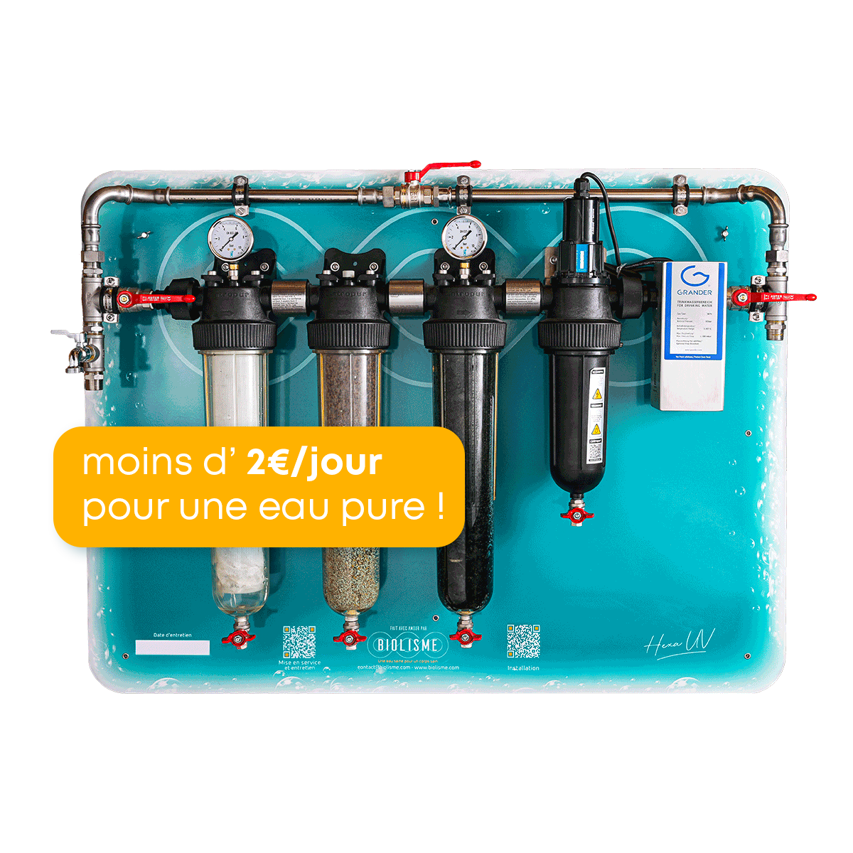 Filtre UV Pour Eau Avec Charbon Actif Et KDF - Système Complet Désinfection 99,9% Bactéries